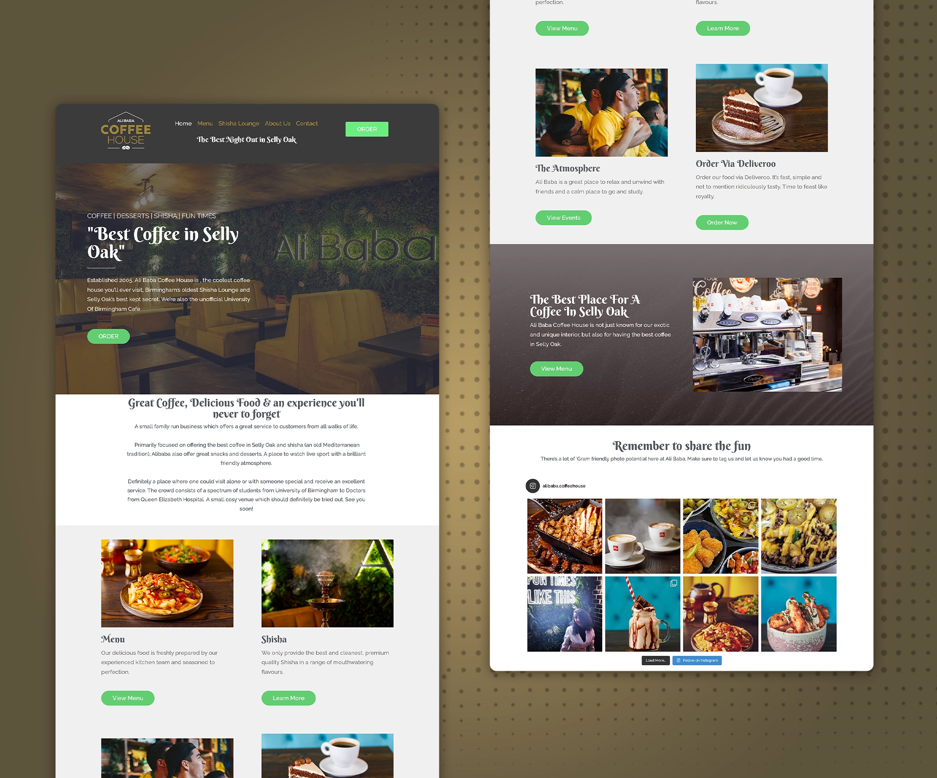 cafe website design & development | responsive | SEO | UI/UX | PC | tablet | mobile